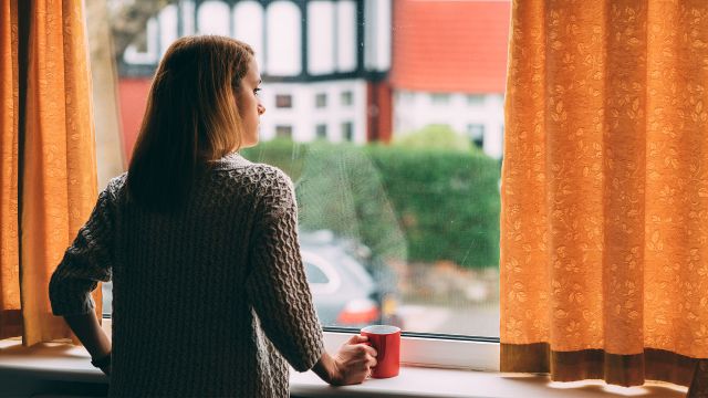 girl standing alone