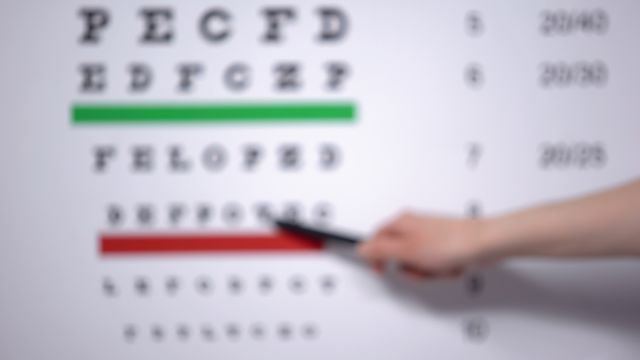 Vision that is blurred, wavy, or distorted is a common symptom of diabetic macular edema (DME).