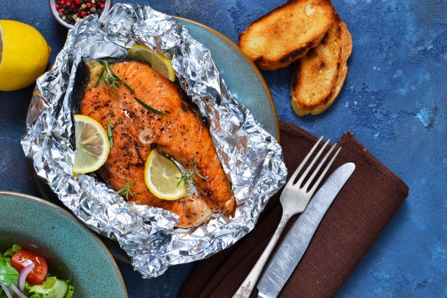 salmon wrapped in foil