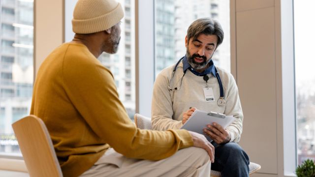 A man consults a new neurologist while seeking a second opinion about his diagnosis of CIDP.