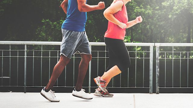 couple out jogging