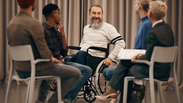 A meeting for a support group for people living with CIDP. Support groups offer the opportunity to connect with other people who know what the experience of living with CIDP is like.