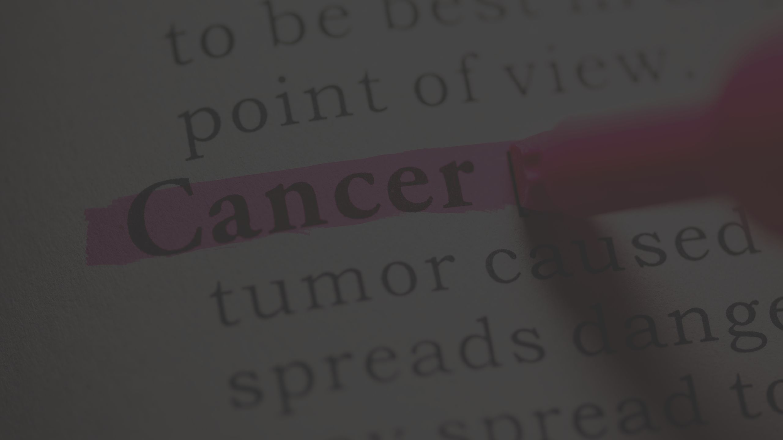 cancer text highlighted in pink 