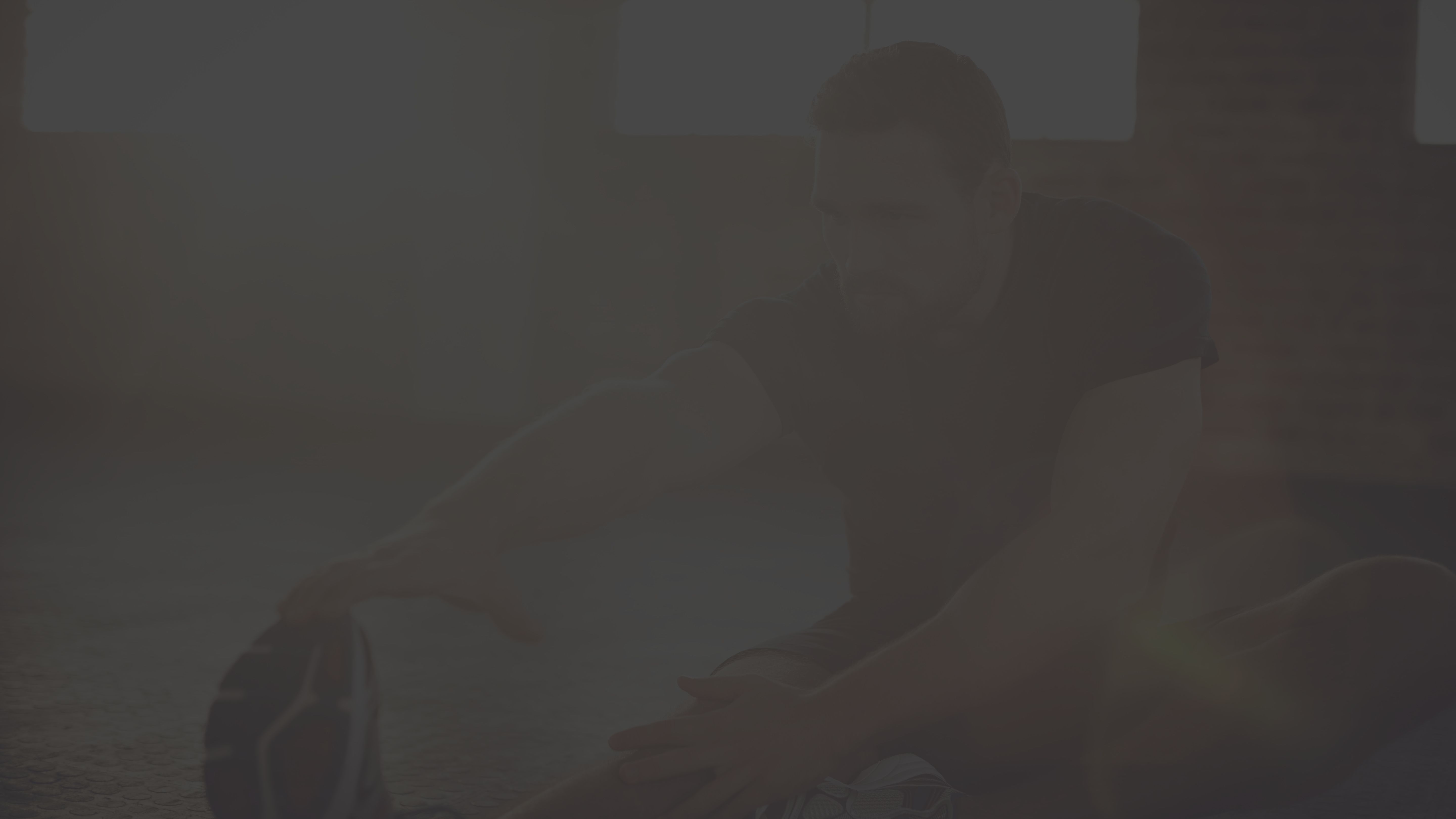 athletic man stretching