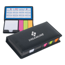 Leather Look Case of Sticky Notes with Calendar