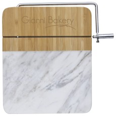 Marble and Bamboo Cheese Cutting Board with Slicer