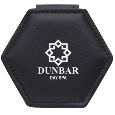 Leatherette Compact Mirror with Dual Magnification
