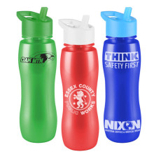 Customizable Slim Grip-M 25 oz. Metalike Bottle with Flip Straw Lid