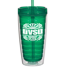 16 Oz. Double Wall Tumbler with Lid and Straw