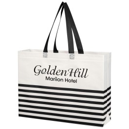 Non-Woven Horizontal Stripe Tote Bag