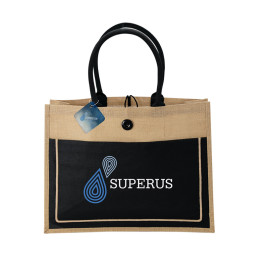 Printed Natural Jute Tote