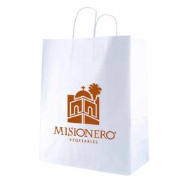 Custom Logo White Kraft Shopping Bags