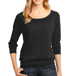 District Made - Ladies Modal Blend 3/4-Sleeve Raglan