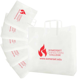 Custom Frosted Tri-fold Handle Shopping Bags
