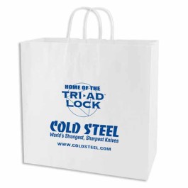 Printed White Kraft Shopping Bags