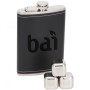 Flask & Whiskey Cube Leatherette Set