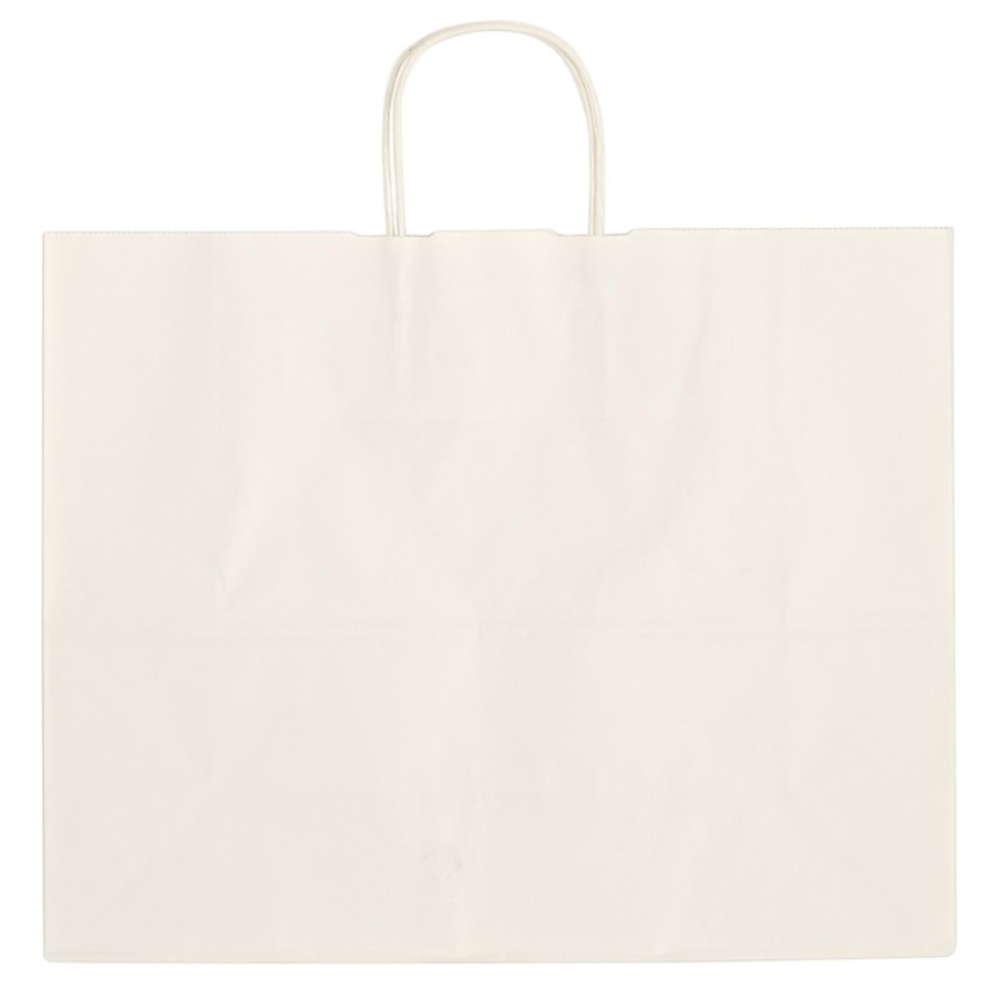 Kraft Paper White Shopping Bag - 16" x 12-1/2"