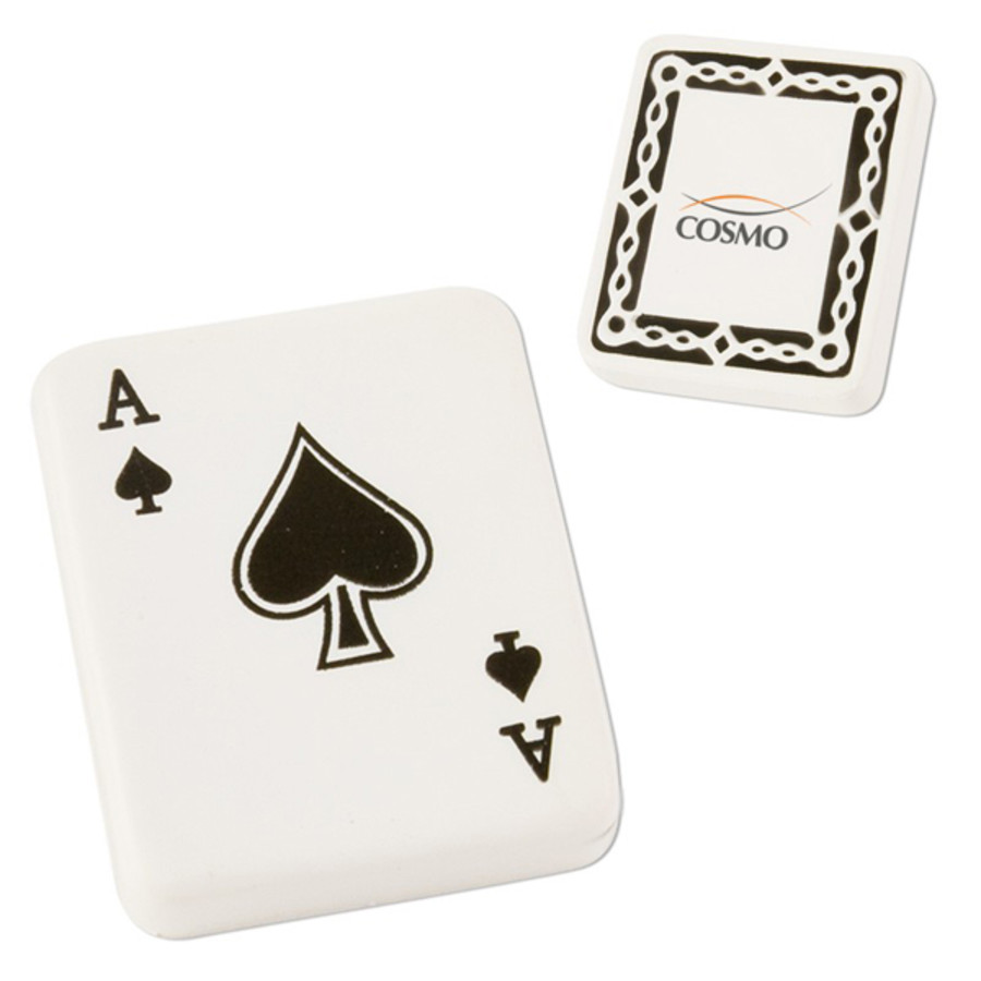 Imprinted Ace of Spades Playing Card Stress Reliever