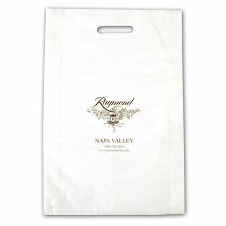 Imprinted Frosted Die Cut Merchandise Bags