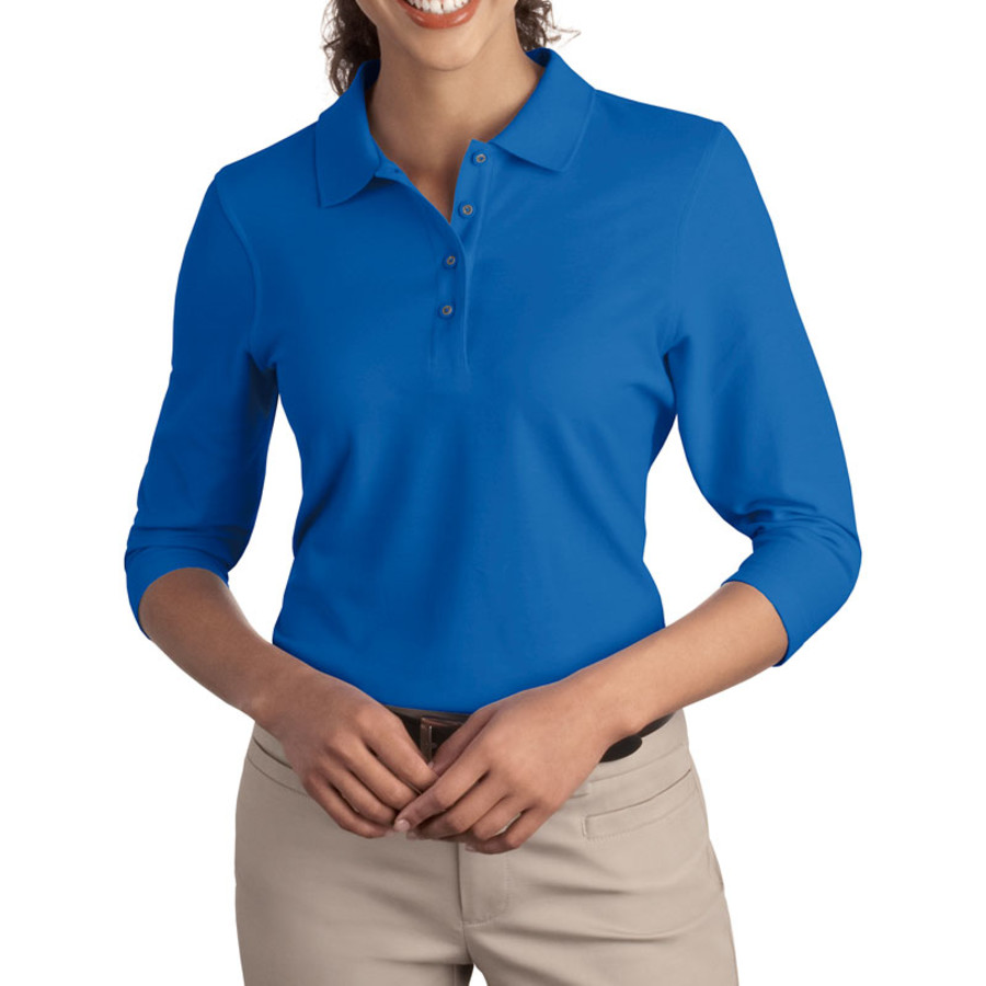 Port Authority Ladies Silk Touch 3/4-Sleeve Polo