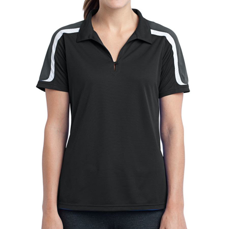 Sport-Tek Ladies Tricolor Shoulder Micropique Sport-Wick Polo (Apparel)