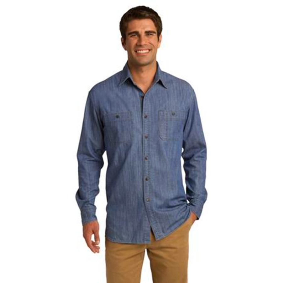 Port Authority Denim Shirt with Patch Pockets1