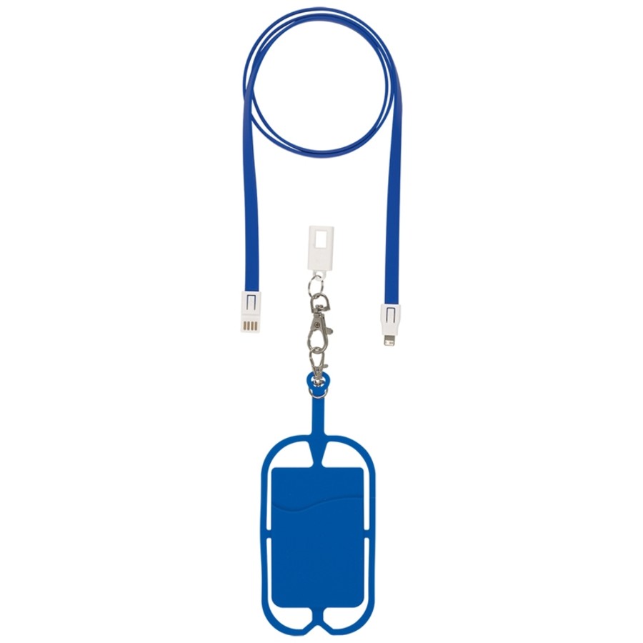2-in-1 Charging Cable Lanyard with Phone Holder and Wallet