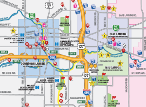 Map of Lansing | Lansing Parking | Greater Lansing CVB