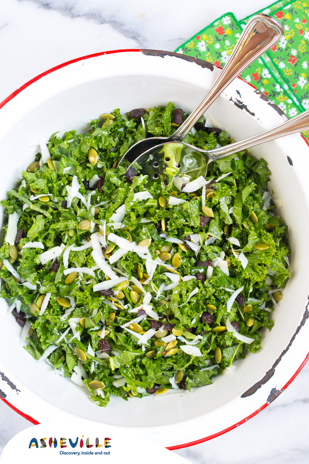 Manchego Kale Salad #Recipe | ExploreAsheville.com