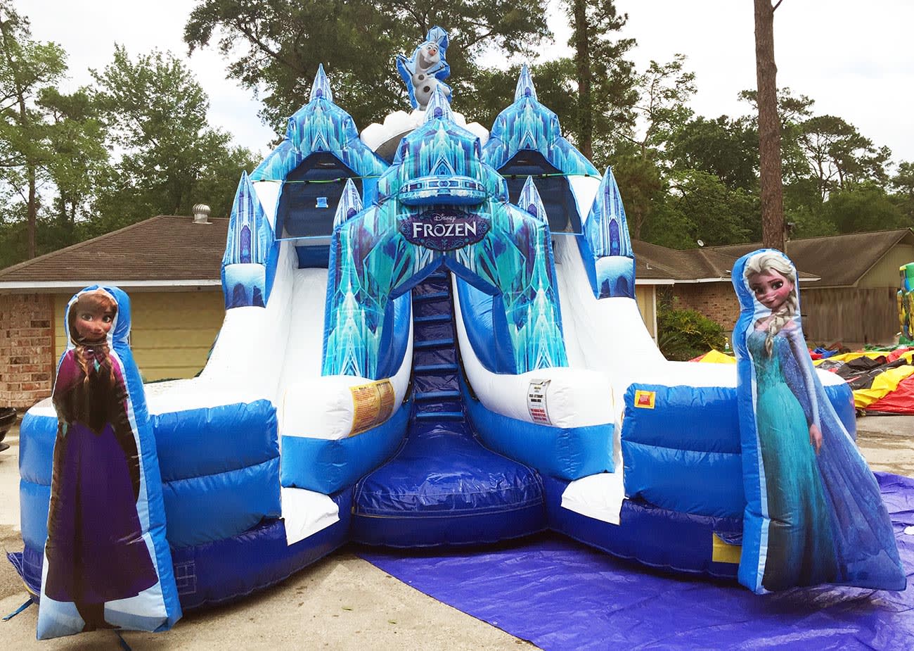 frozen inflatable water slide