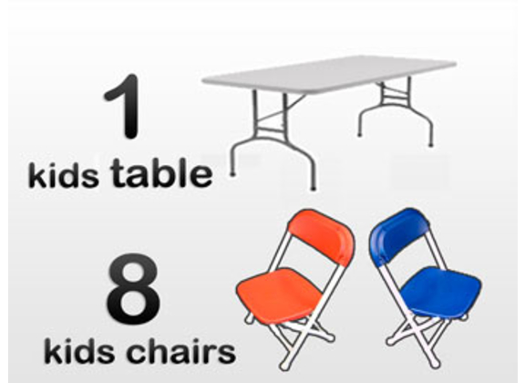 Children's party table and chairs for rent shop