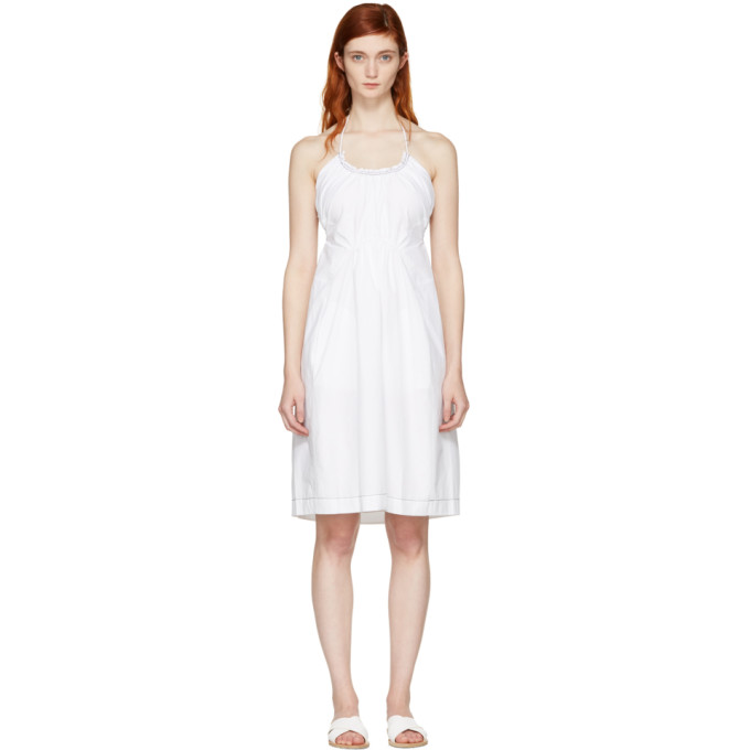 3.1 PHILLIP LIM / フィリップ リム White Gathered Cotton Dress