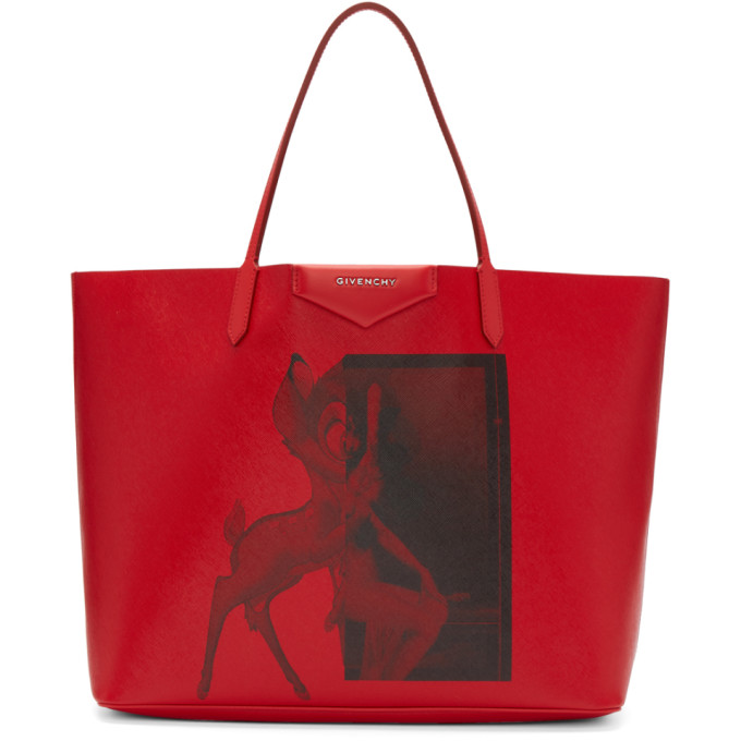 Givenchy Antigona Coated Canvas Shopper Tote Bag, Red Bambi | ModeSens