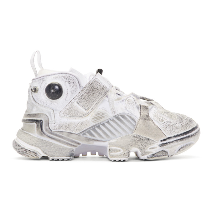 VETEMENTS White Reebok Edition Genetically Modified Pump High-Top Sneakers