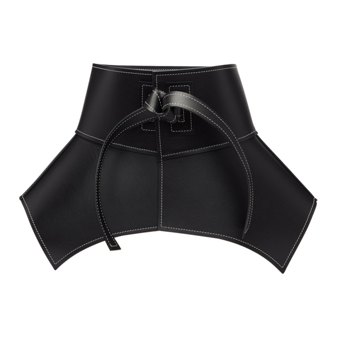 LOEWE Obi Leather Peplum Belt in Black | ModeSens