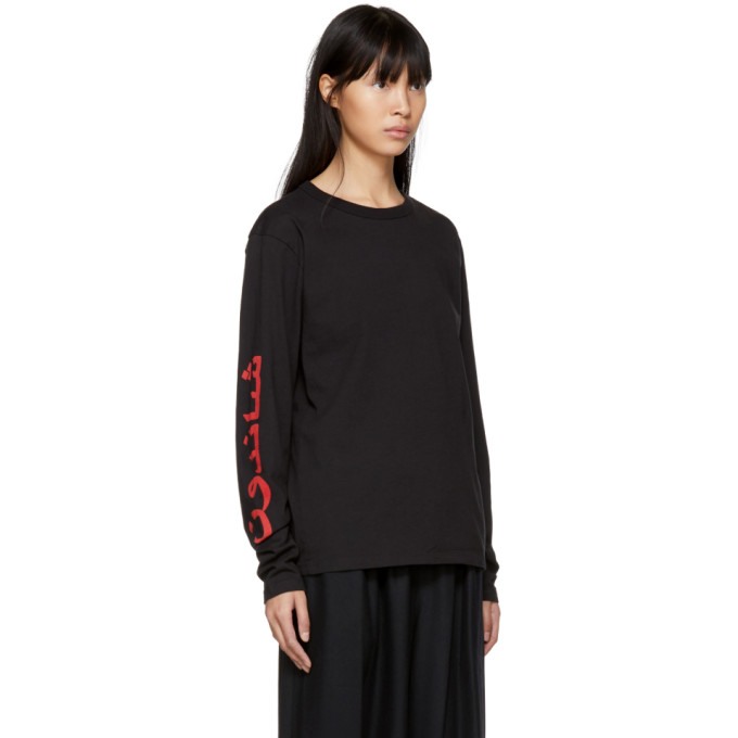 bianca chandon黑色长袖arabic logotypet恤