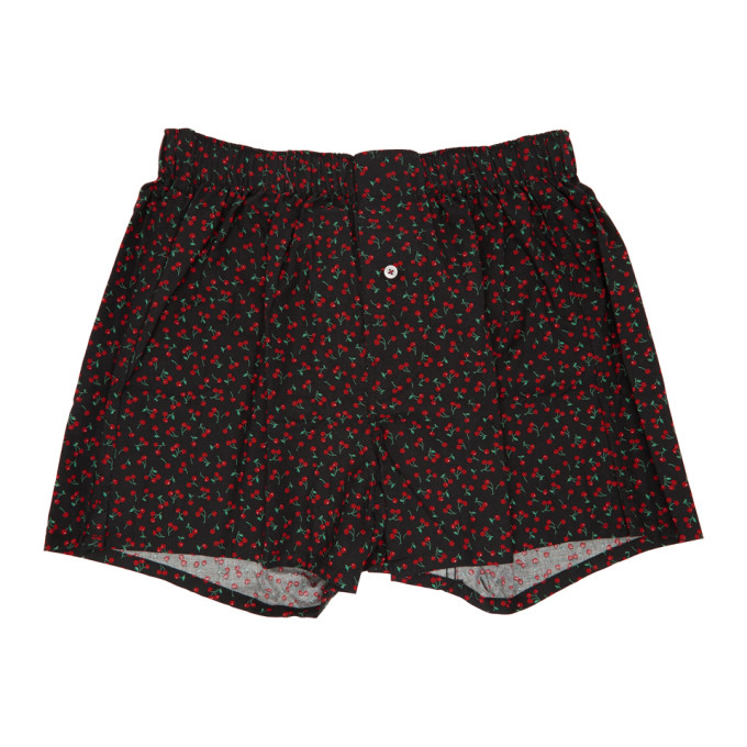 DRUTHERS DRUTHERS BLACK CHERRY PATTERNED BOXERS
