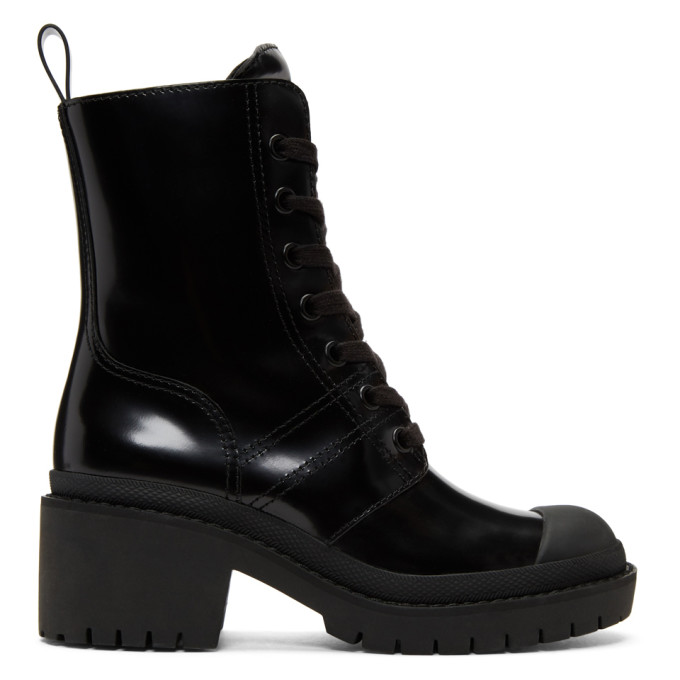 MARC JACOBS MARC JACOBS BLACK BRISTOL LACED UP BOOTS