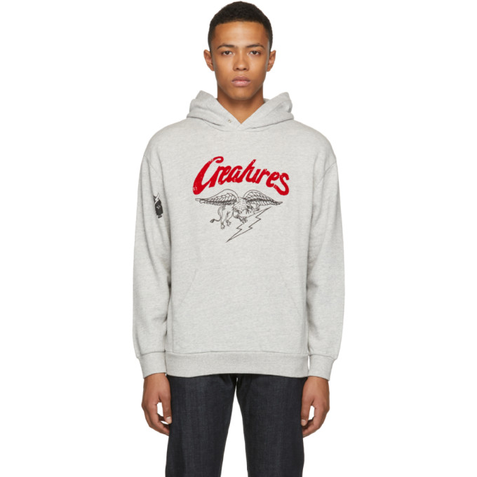 GIVENCHY GIVENCHY GREY CREATURES HOODIE