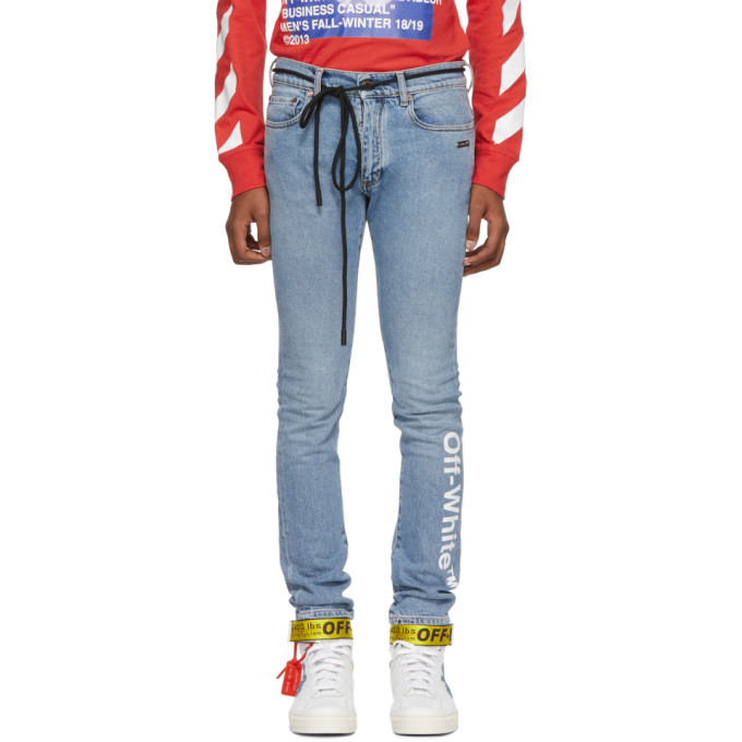 off white slim fit jeans