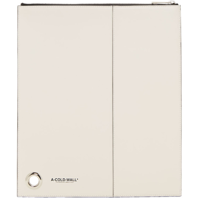 A-COLD-WALL* A-COLD-WALL* WHITE LEATHER ZIP POUCH