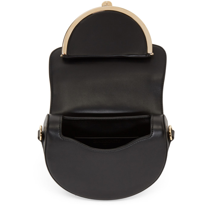 BALMAIN Domaine 18 Glove Black Leather Crossbody Bag W/Pompon And Studs ...