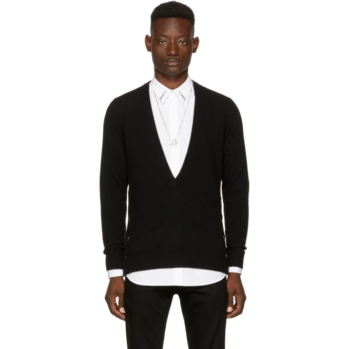 mens deep v neck sweater