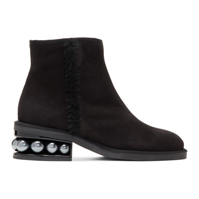 nicholas kirkwood casati faux pearl leather ankle boots