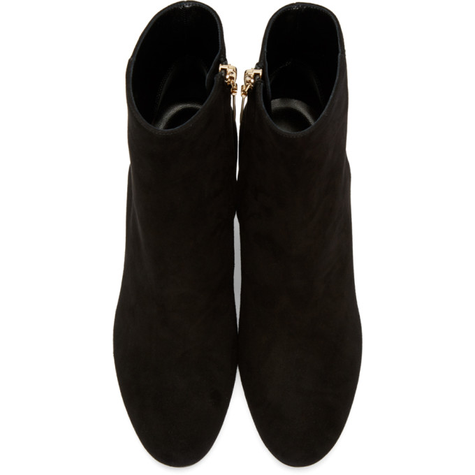 SAINT LAURENT Loulou 95 Zipped Ankle Boot In Black Velvet | ModeSens