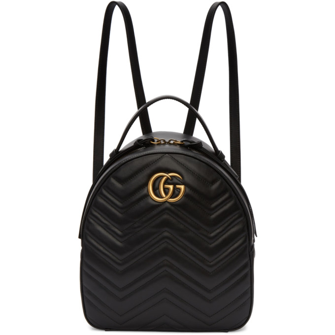 GUCCI GG MARMONT CHEVRON QUILTED LEATHER MINI BACKPACK, BLACK | ModeSens