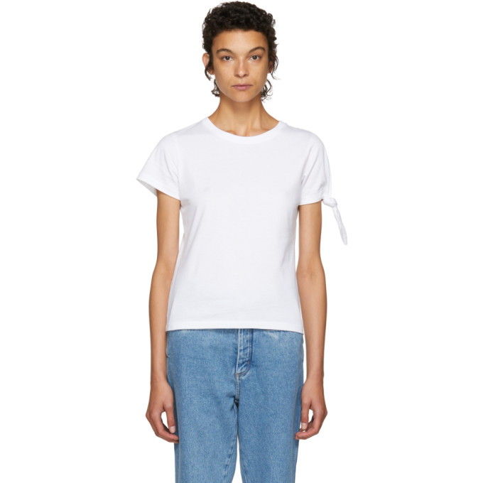 J.W.ANDERSON KNOTTED COTTON JERSEY T-SHIRT, WHITE | ModeSens