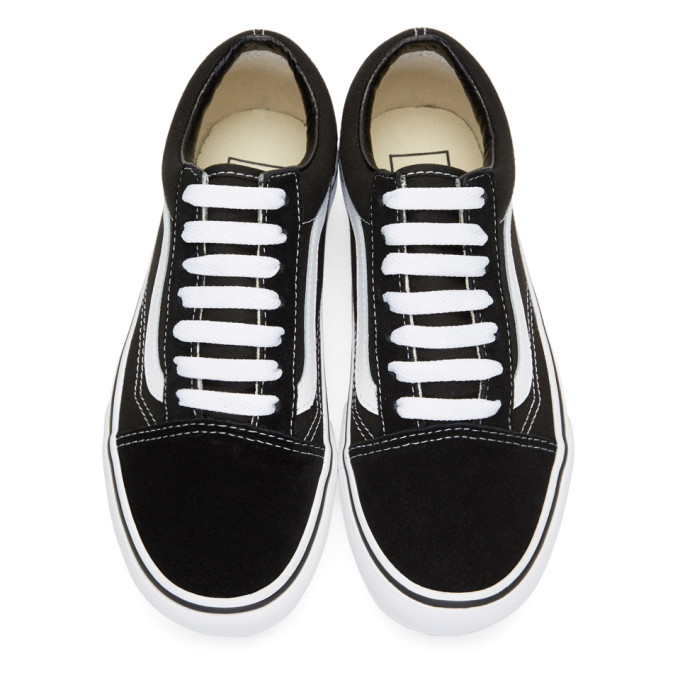 VANS Black & White Old Skool Platform Sneakers in Black/ White | ModeSens