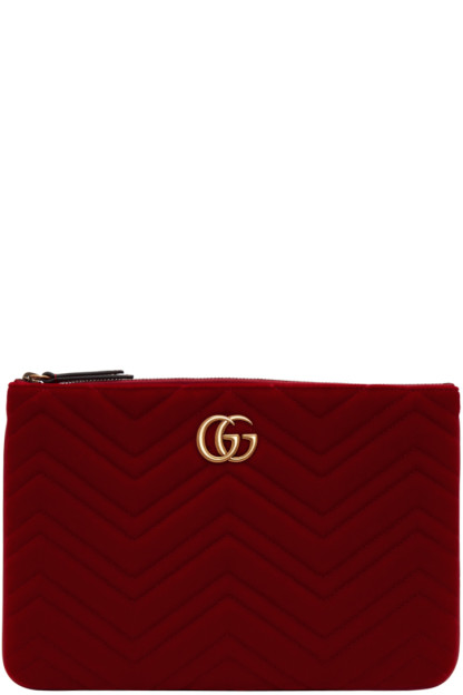 Gucci - Red Velvet GG Marmont 2.0 Pouch