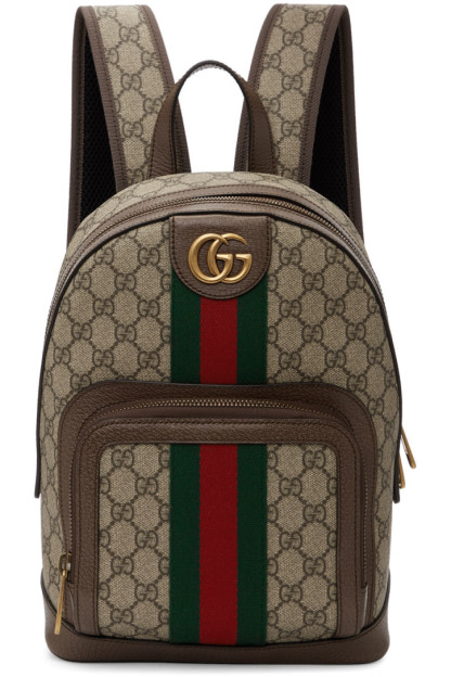 Gucci - Brown Small GG Ophidia Backpack